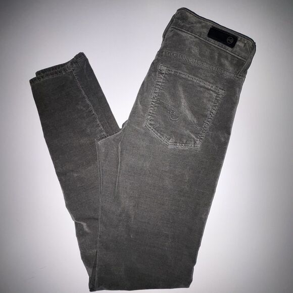 AG Adriano Goldschmied Farrah Skinny Ankle Jeans 28 Green Velvet High Rise - Picture 1 of 10